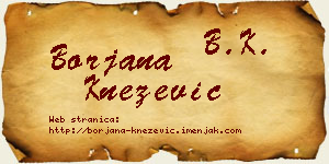 Borjana Knežević vizit kartica